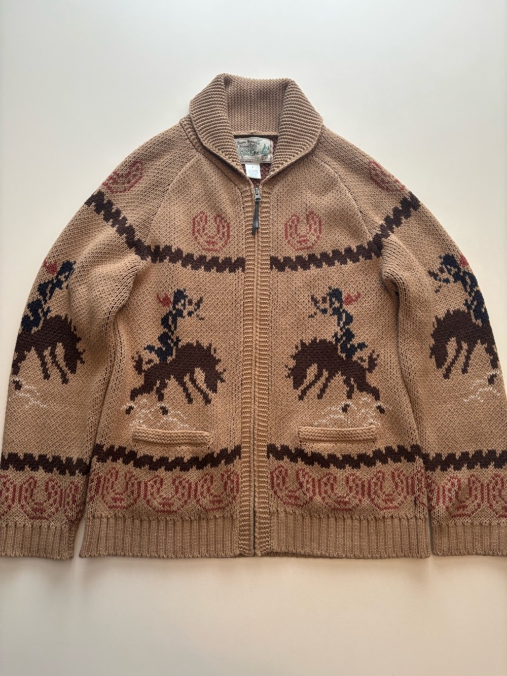 Vintage Cowichan horse western / Tasha Polizzi style cowboy cardigan